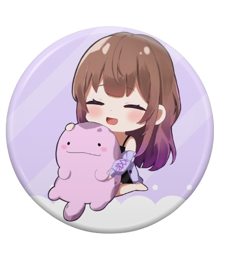 ぬいぐるみ缶バッジ にっこり