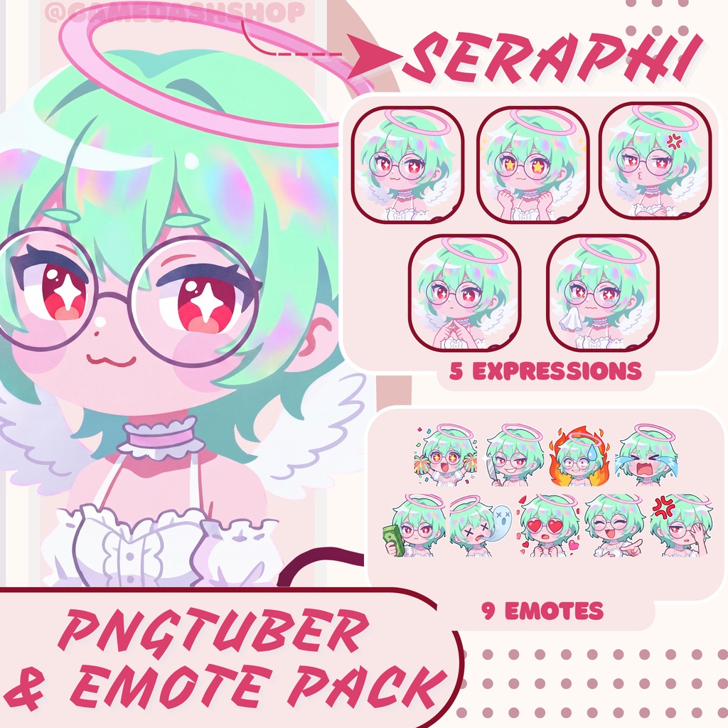 Seraphi PNGTuber | Anime VTuber Avatar & Emotes