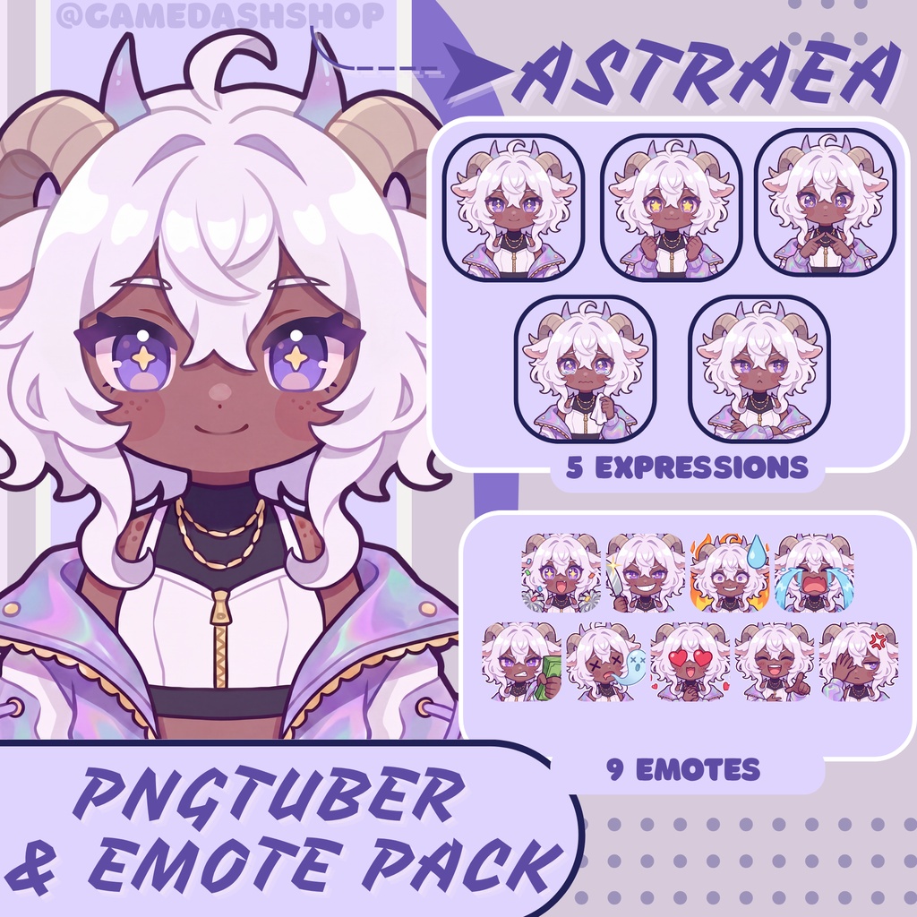 Astraea PNGTuber | Anime VTuber Avatar & Emotes