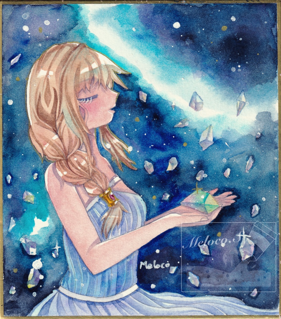 天の河のプリズム　寸松庵色紙額装原画