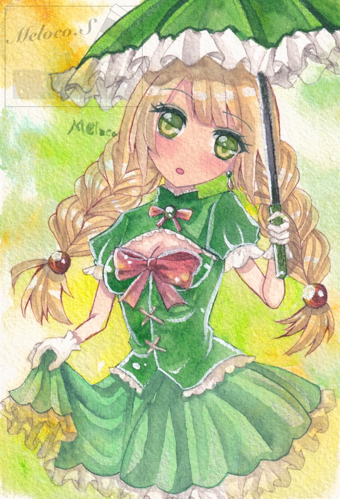 おめかしメロ子　ポストカード　フレームレス原画