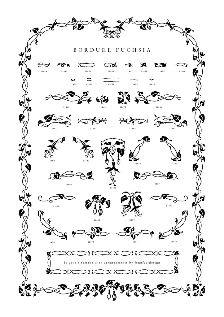 装飾活字:BORDURE FUCHSIA F