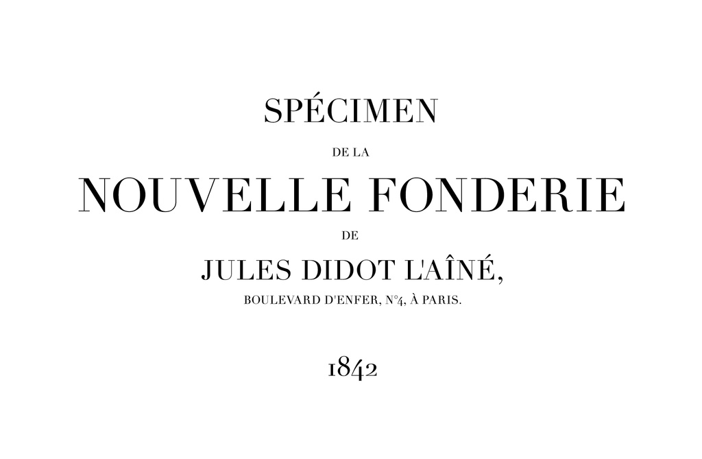 装飾活字:SPÉCIMEN DE LA NOUVELLE FONDERIE DE JULES DIDOT L'AÎNÉ, BOULEVARD D'ENFER, N°4, À PARIS. 1842