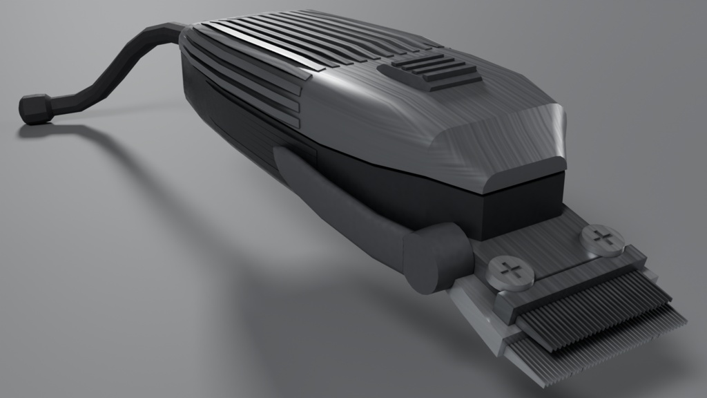 業務用バリカン 3D モデル / Barber Hair Clipper 3D Model（PBR・実寸・UV 展開済み）