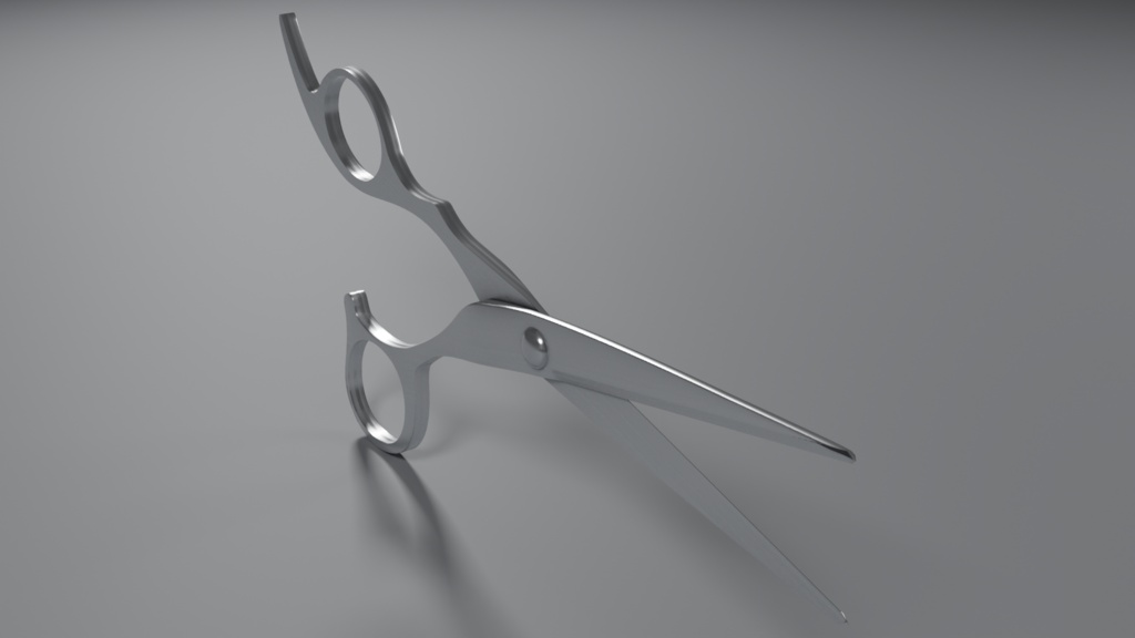 理美容シザー 3D モデル / Hairdressing Scissors 3D Model(PBR・実寸・UV 展開済み)