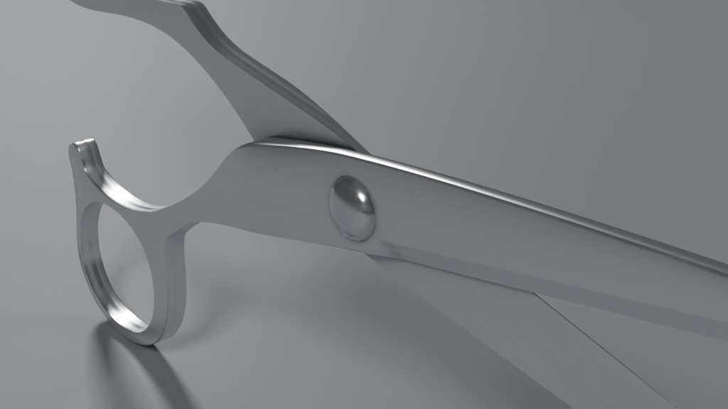 理美容シザー 3D モデル / Hairdressing Scissors 3D Model(PBR・実寸・UV 展開済み)