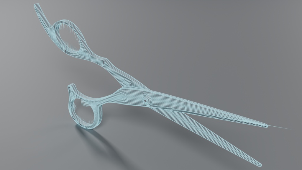 理美容シザー 3D モデル / Hairdressing Scissors 3D Model(PBR・実寸・UV 展開済み)