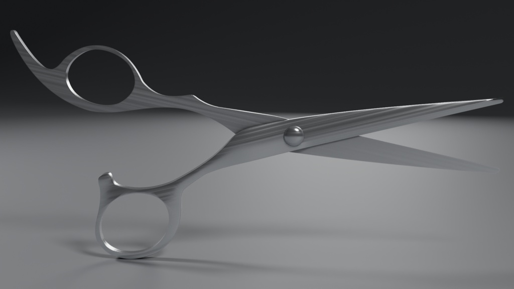理美容シザー 3D モデル / Hairdressing Scissors 3D Model(PBR・実寸・UV 展開済み)