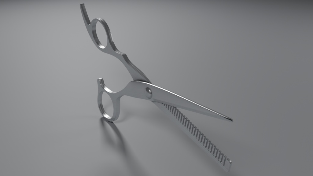 セニングシザー（スキバサミ）3D モデル / Thinning Shears 3D Model（PBR・実寸・UV 展開済み）
