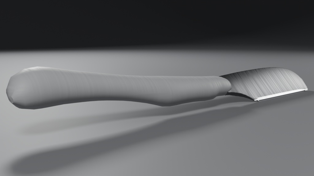 替刃式レザー(シェイヴェット)3D モデル / Shavette Straight Razor 3D Model(PBR・実寸・UV 展開済み)