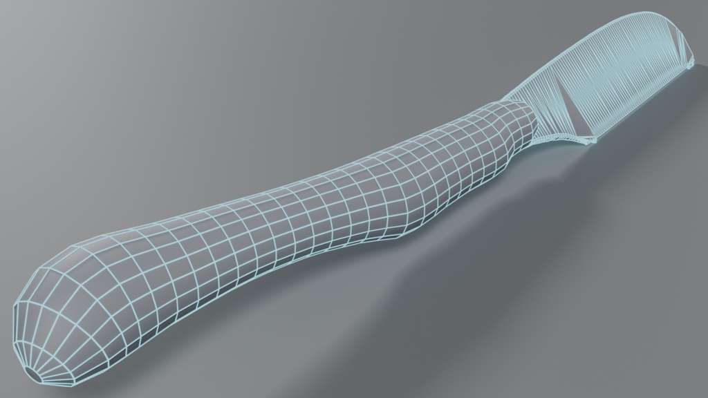 替刃式レザー(シェイヴェット)3D モデル / Shavette Straight Razor 3D Model(PBR・実寸・UV 展開済み)
