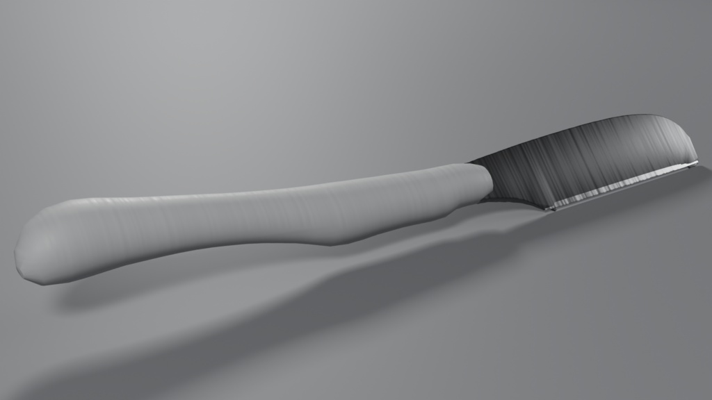 替刃式レザー(シェイヴェット)3D モデル / Shavette Straight Razor 3D Model(PBR・実寸・UV 展開済み)