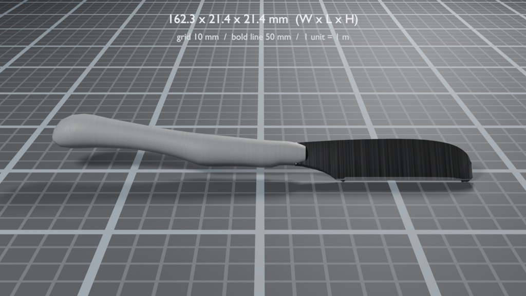 替刃式レザー(シェイヴェット)3D モデル / Shavette Straight Razor 3D Model(PBR・実寸・UV 展開済み)
