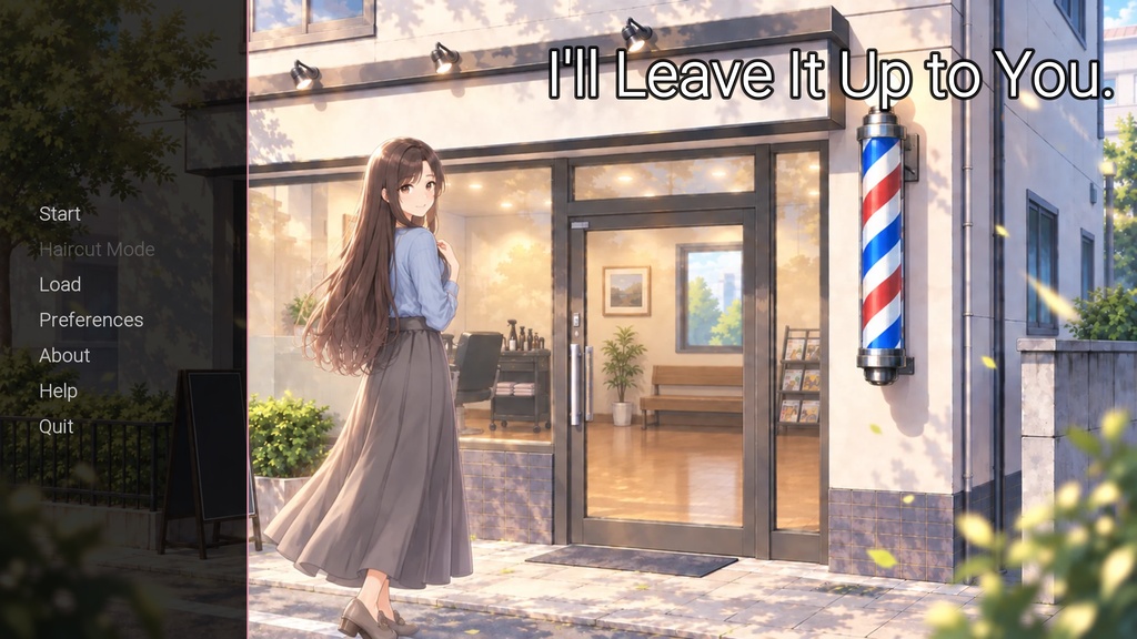 【体験版】お任せでお願いします。|断髪をテーマにした短編ノベルゲーム(無料・ブラウザ/Windows・日本語/英語)