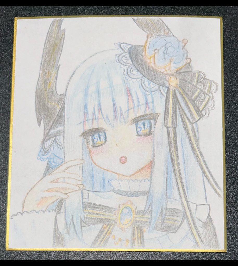 直筆色鉛筆ミニ色紙（初期リィベル）【くまかに4】
