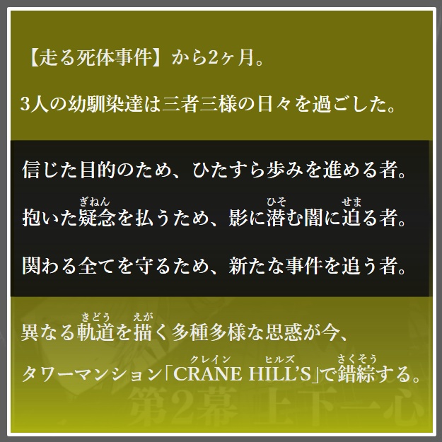 🐥【Serial Murder Mystery】🐥ハワタリキュウセンチ 第2幕 上下一心※オンライン用