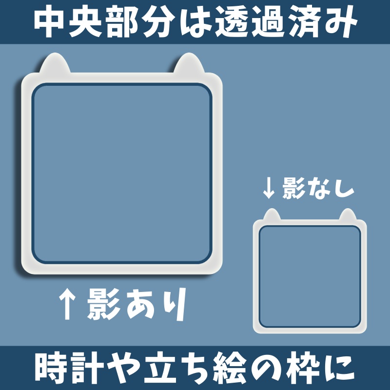 【配信用】シンプルなネコみみの枠 ※時計は別途配布中