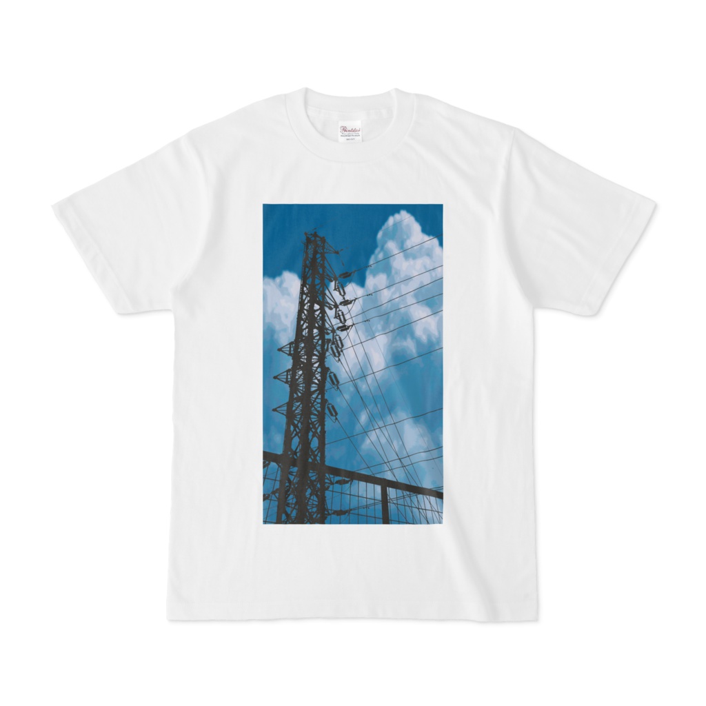 シンプルデザインTシャツ 鉄塔×フェンス