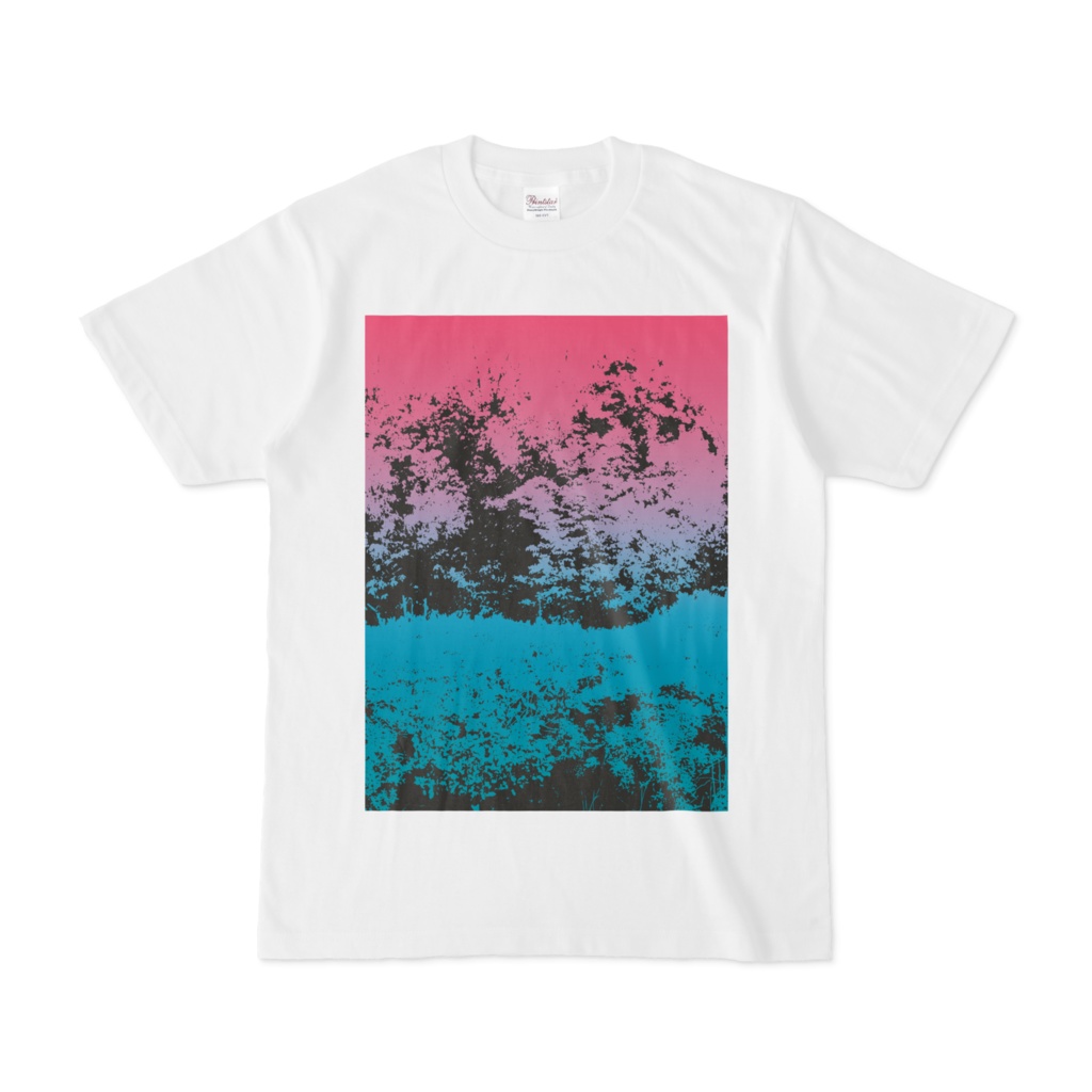 シンプルデザインTシャツ 赤青葉2