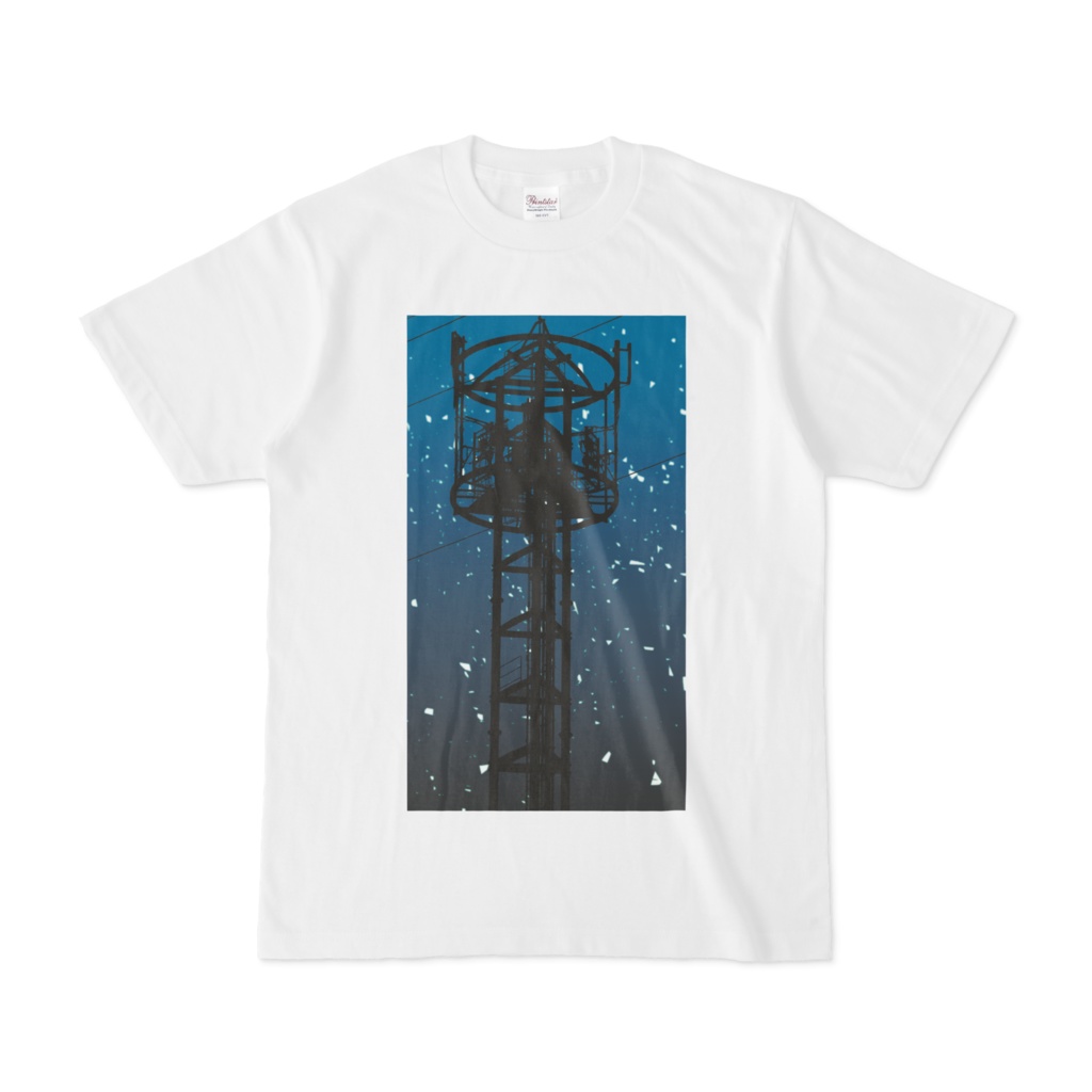 シンプルデザインTシャツ 青鉄塔ダスト