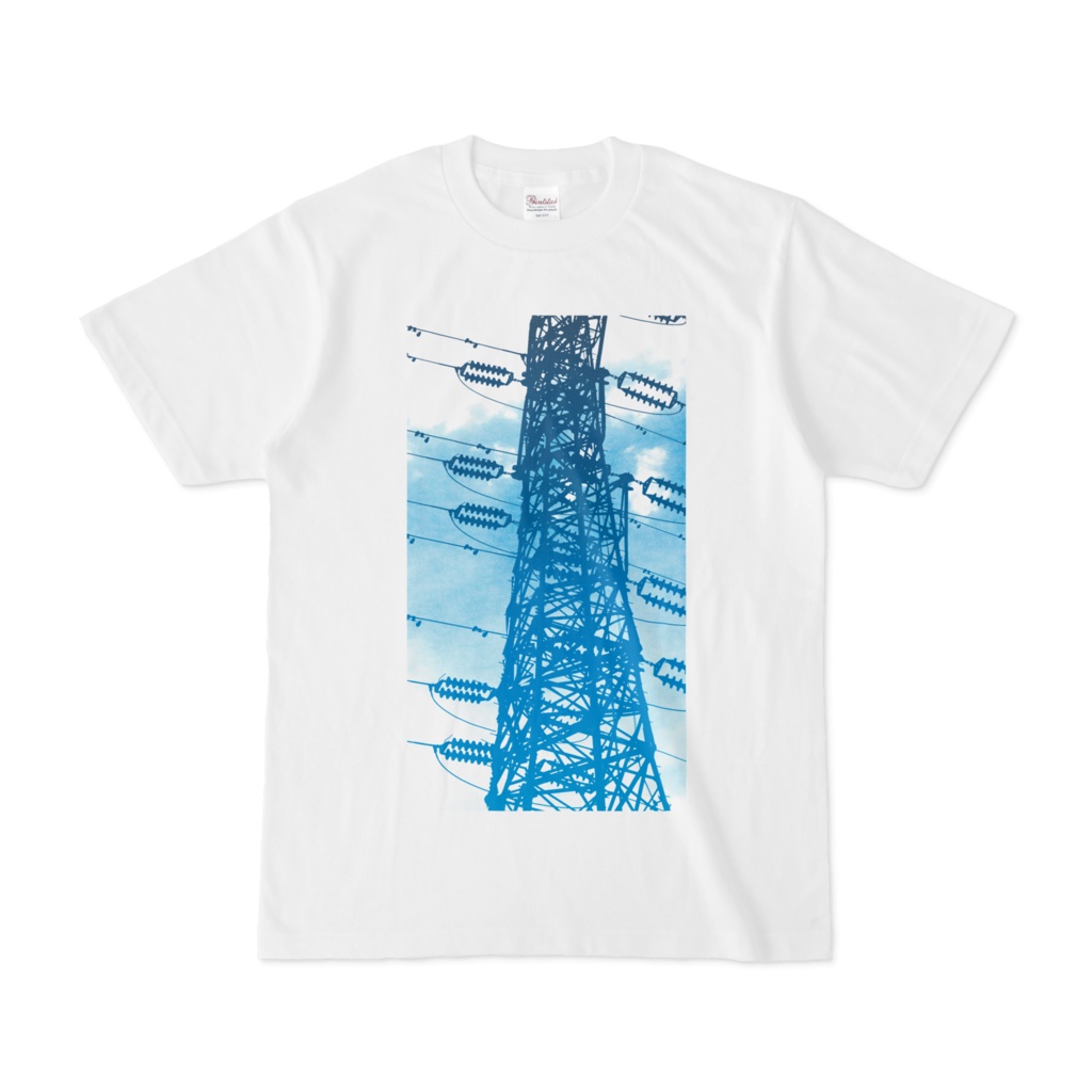 シンプルデザインTシャツ 青々鉄塔