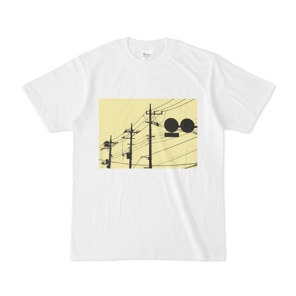 シンプルデザインTシャツ トリプル電柱×標識