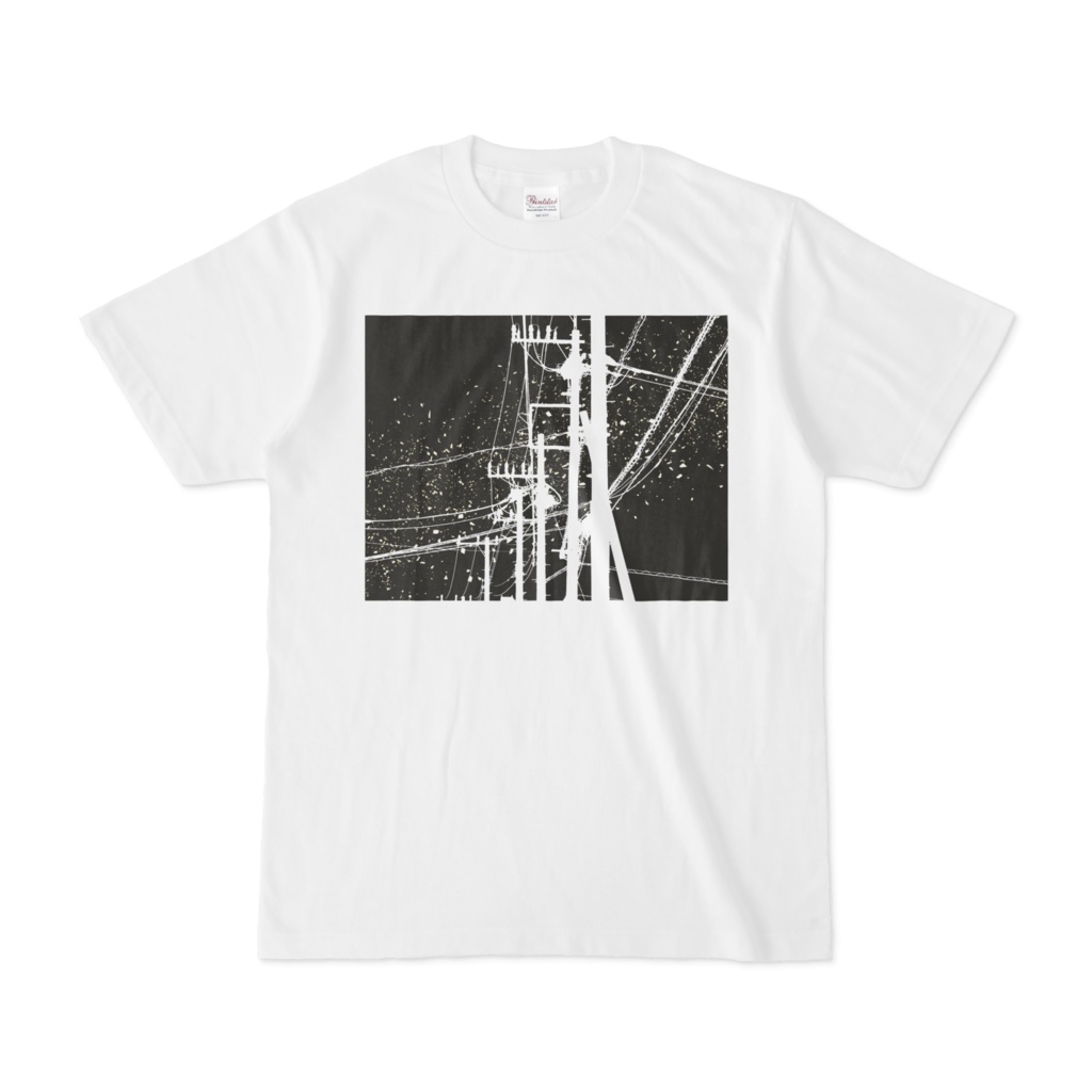 シンプルデザインTシャツ 星空電柱