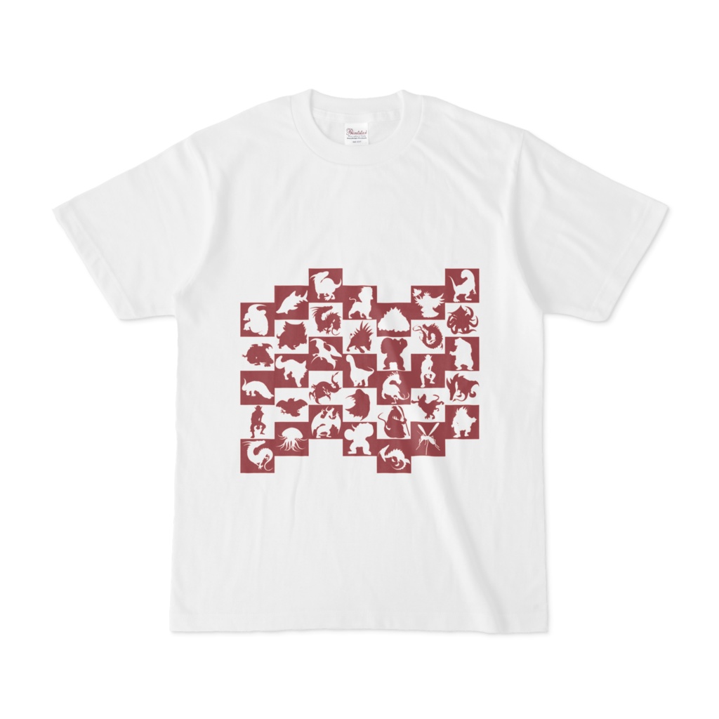 シンプルデザインTシャツ WAVE・MONSTER(MAROON)
