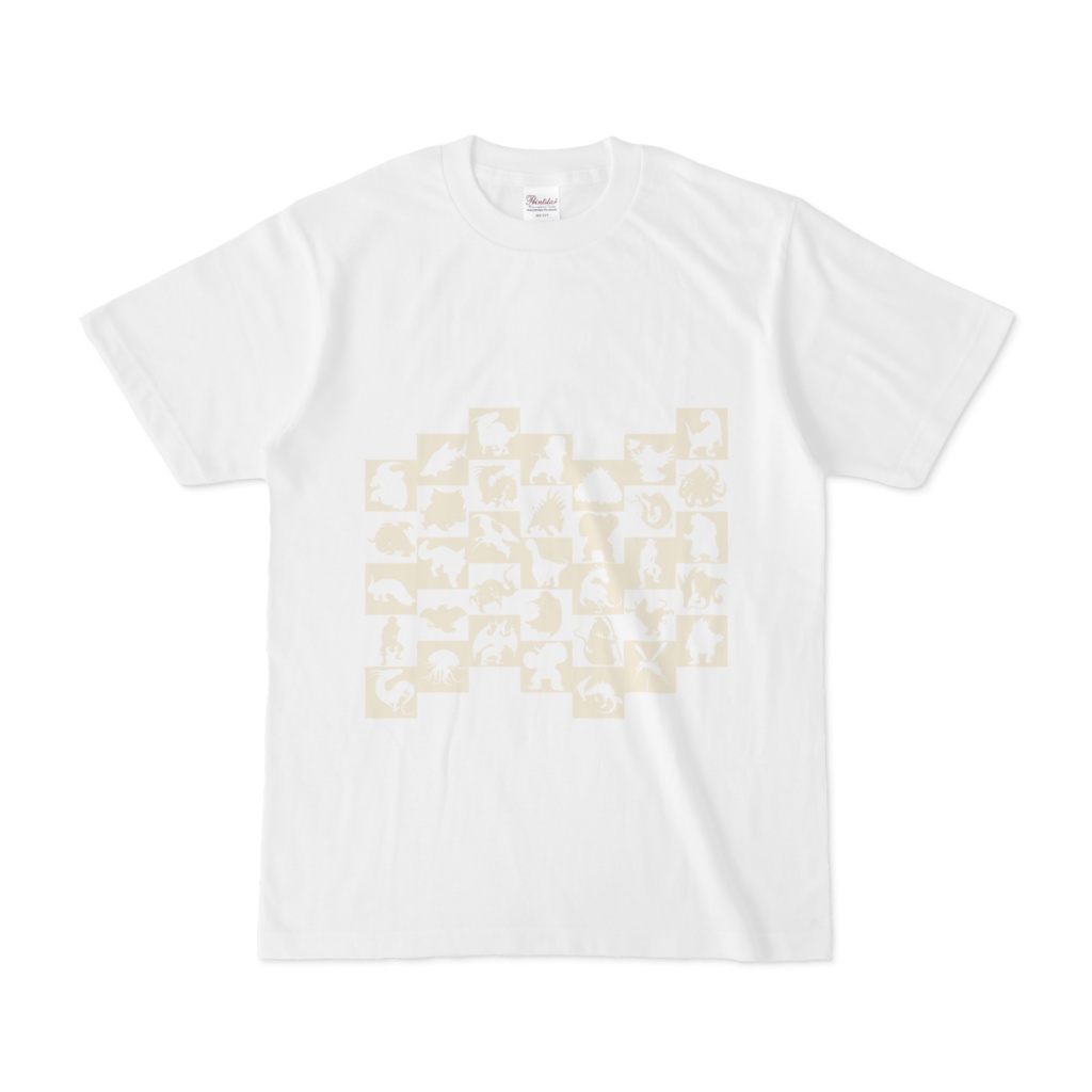 シンプルデザインTシャツ WAVE・MONSTER(BEIGE)