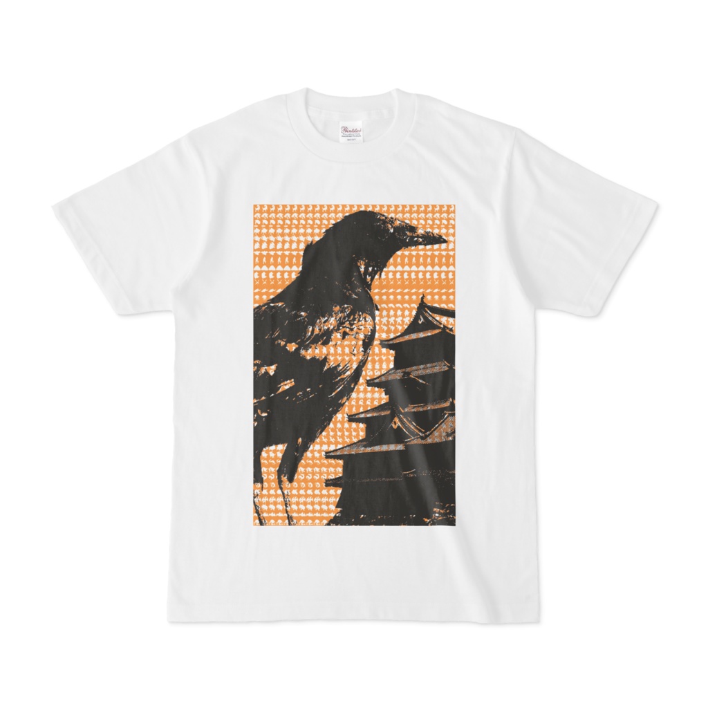 シンプルデザインTシャツ M-CrowCastle(ORANGE)