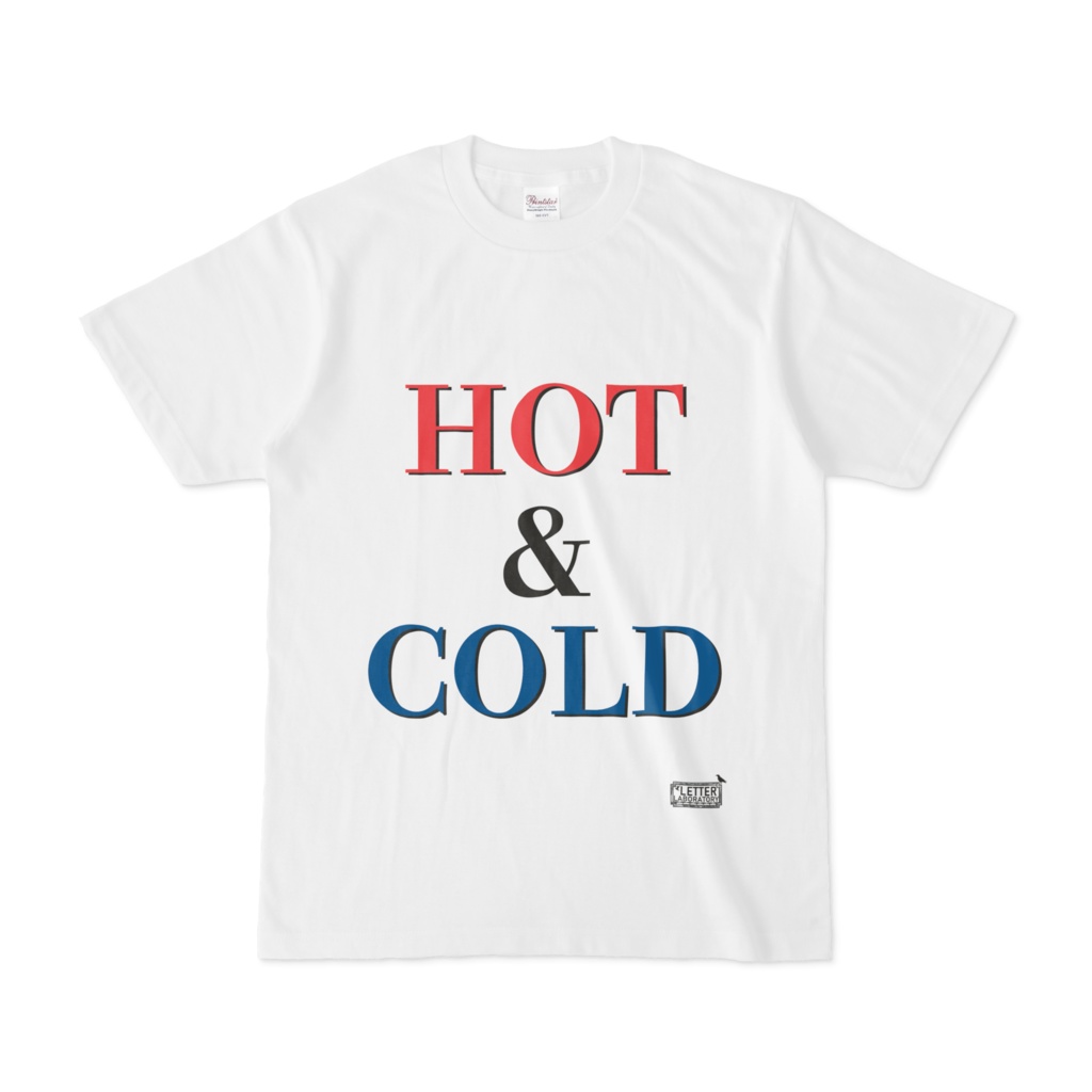 Tシャツ ホワイト 文字研究所 HOT&COLD