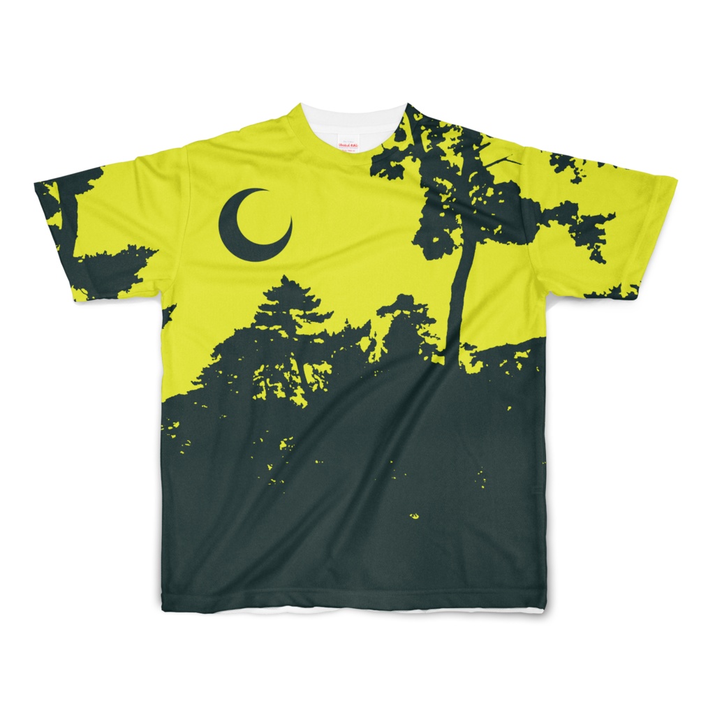 Tシャツ フルグラフィック 三日月満月キャンプ
