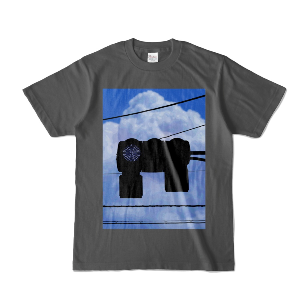 Tシャツ チャコール 雲と信号