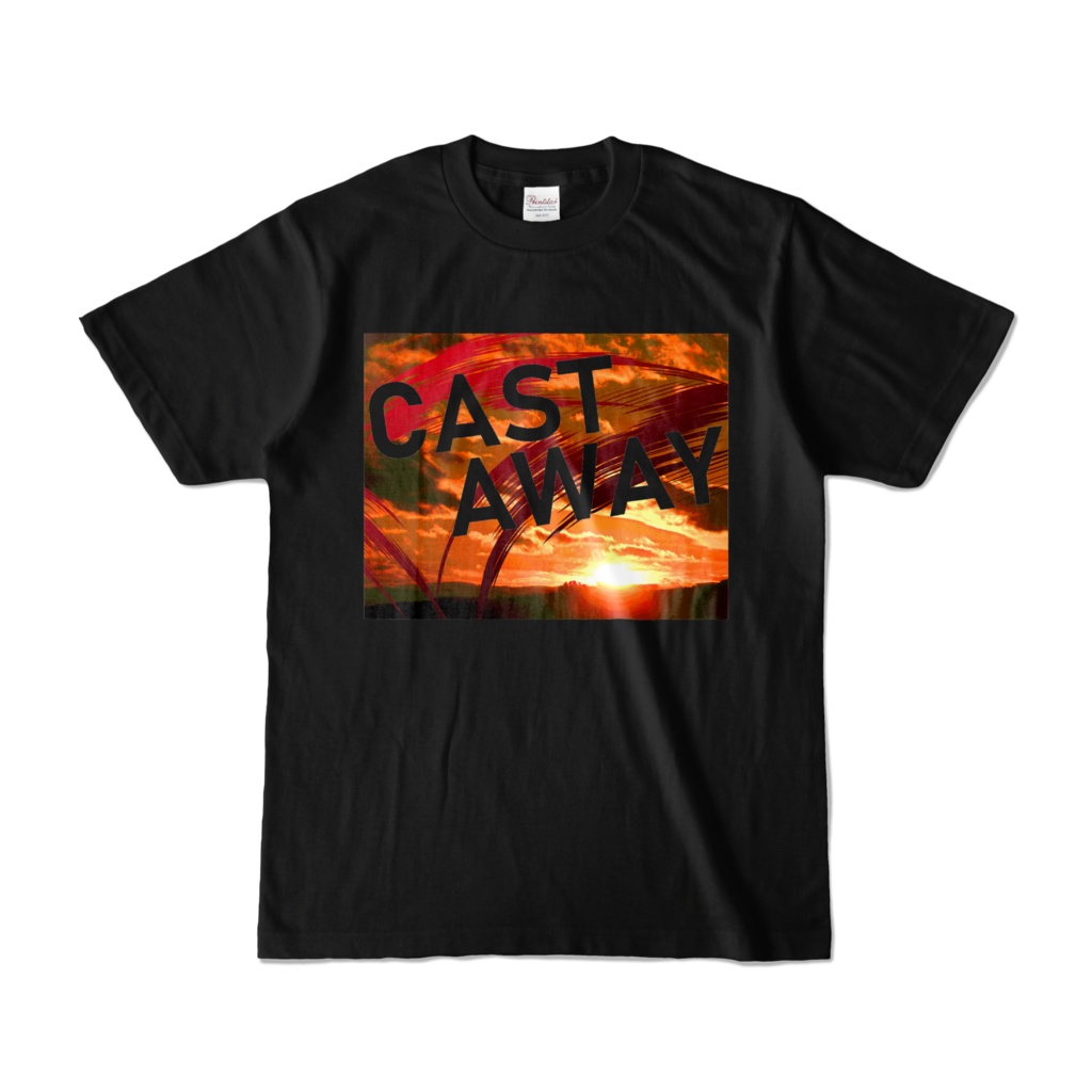 Tシャツ ブラック CAST_AWAY_SUNRISE
