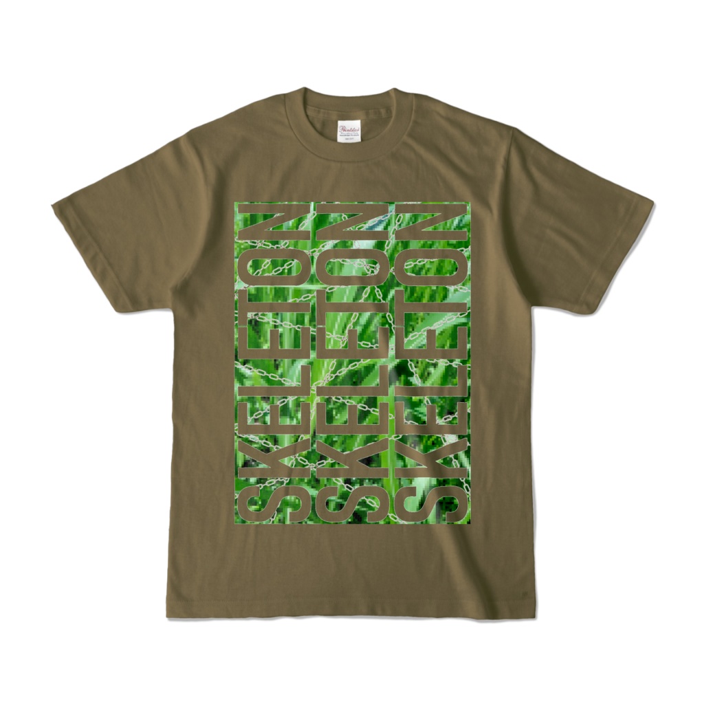 Tシャツ | オリーブ | SKELETON☆みのー
