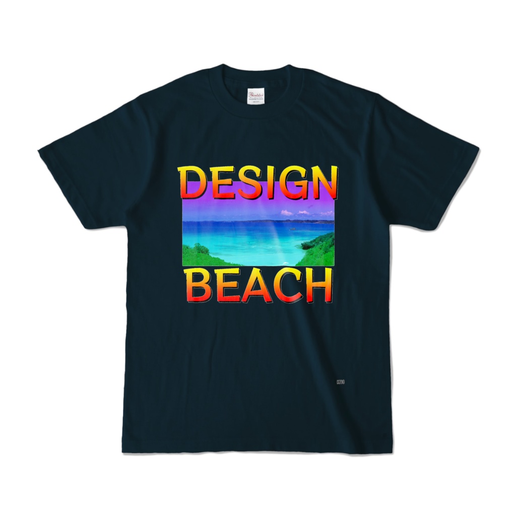 Tシャツ | ネイビー | DESIGN_BEACH斬