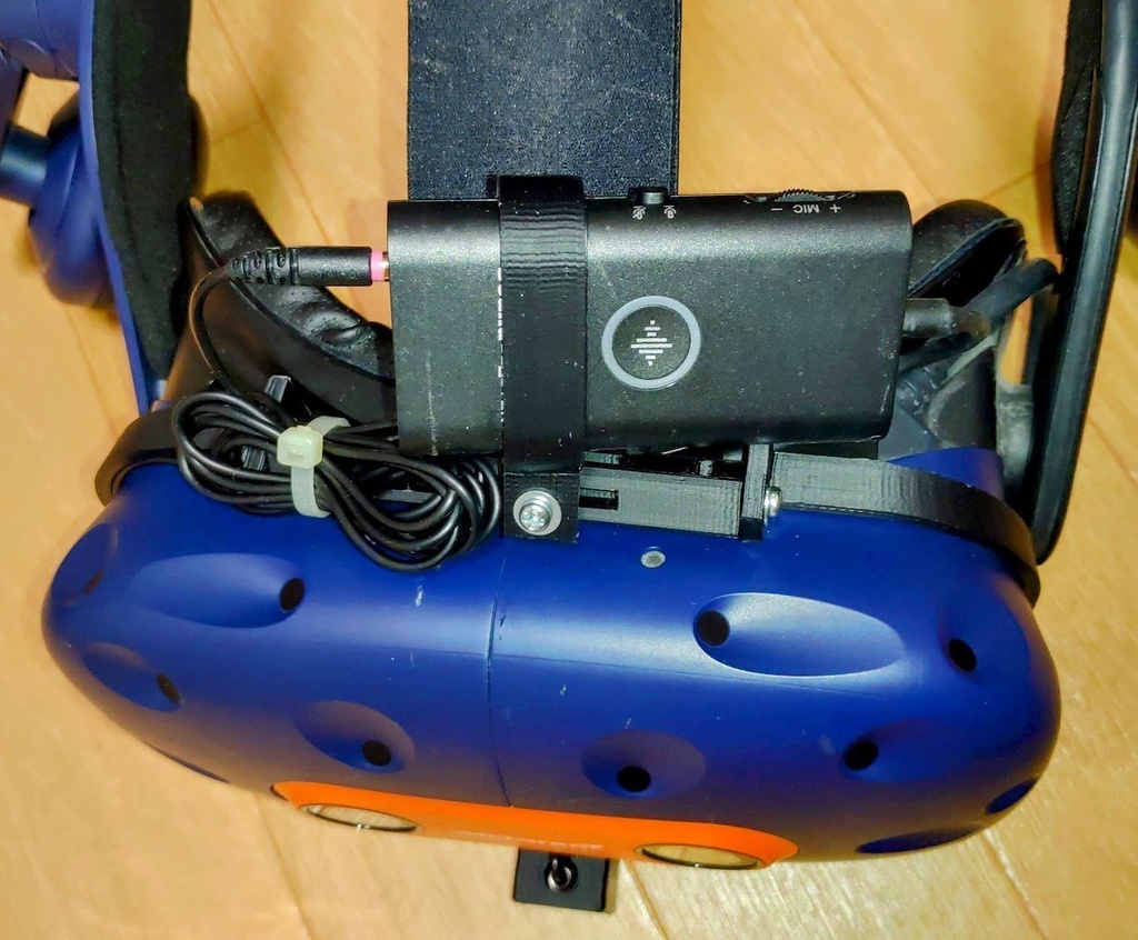 Vive Pro 用 Sound Blaster G3とマイク(SONY ECM-PC60)固定用マウント 3Dプリント用データ