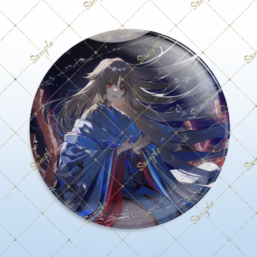 【倉庫発送】月の珊瑚缶バッジby久賀フーナ