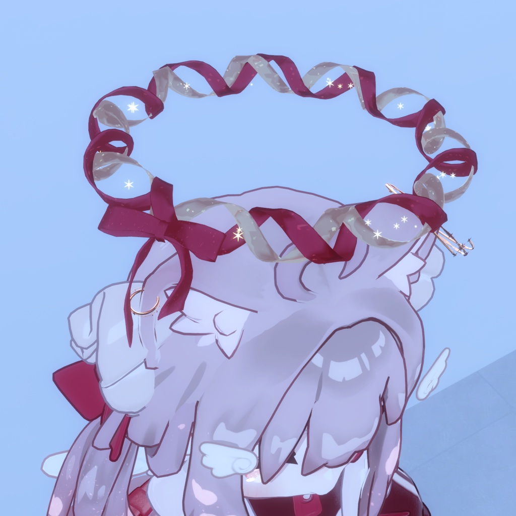 【SALE】【揺れる】ぐるぐるリボンヘイロー【光る】