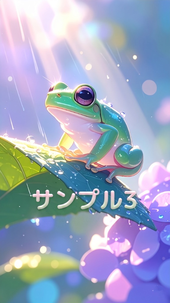 カエルとアジサイ2(スマホ向け)