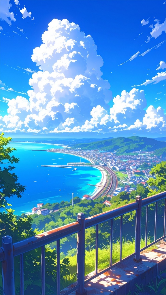 夏の海を眺めて(スマホ向け)