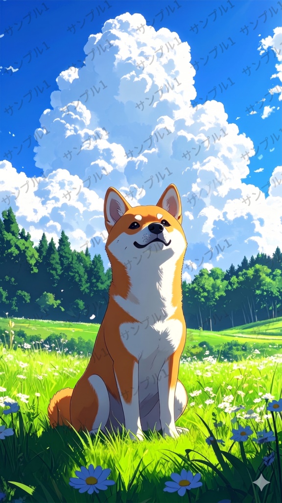 柴犬と昼(スマホ向け)