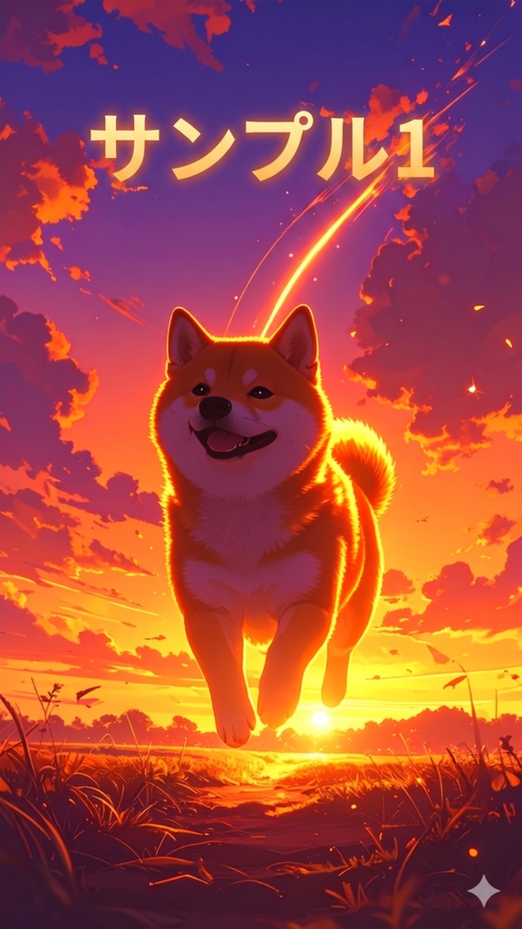 柴犬と夕方(スマホ向け)