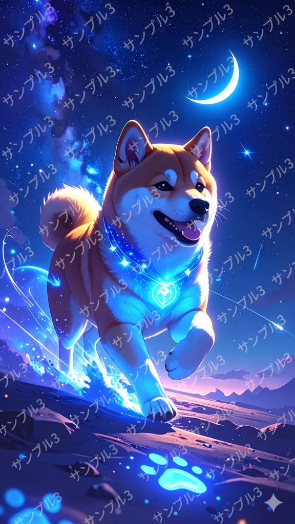 柴犬と夜(スマホ向け)
