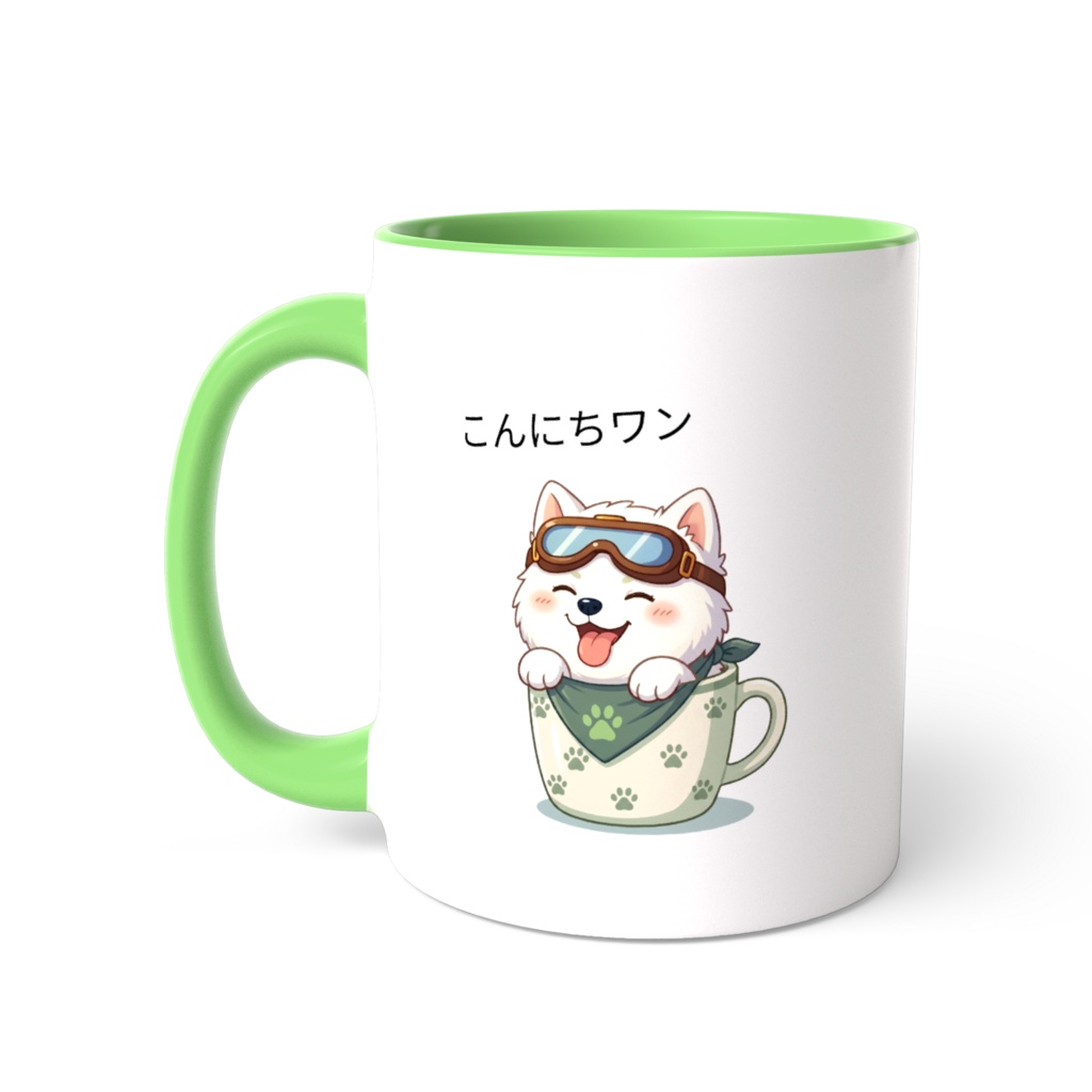 僕のアイコン柴犬の仲間(シラタマ)ツートンカラーマグカップ(あそぼ。)