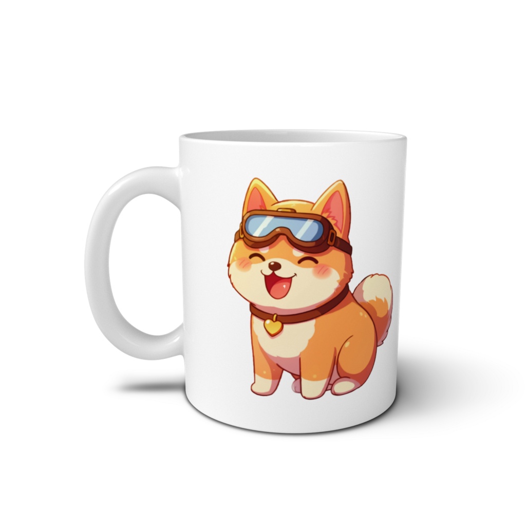 柴犬 ナナ(風が強すぎるー) マグカップ