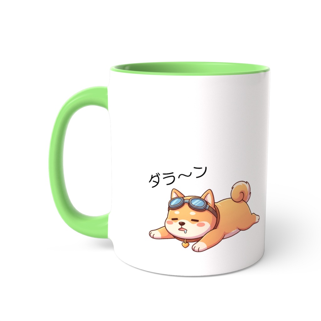 柴犬 ナナ(ねむい。) ツートンカラーマグカップ