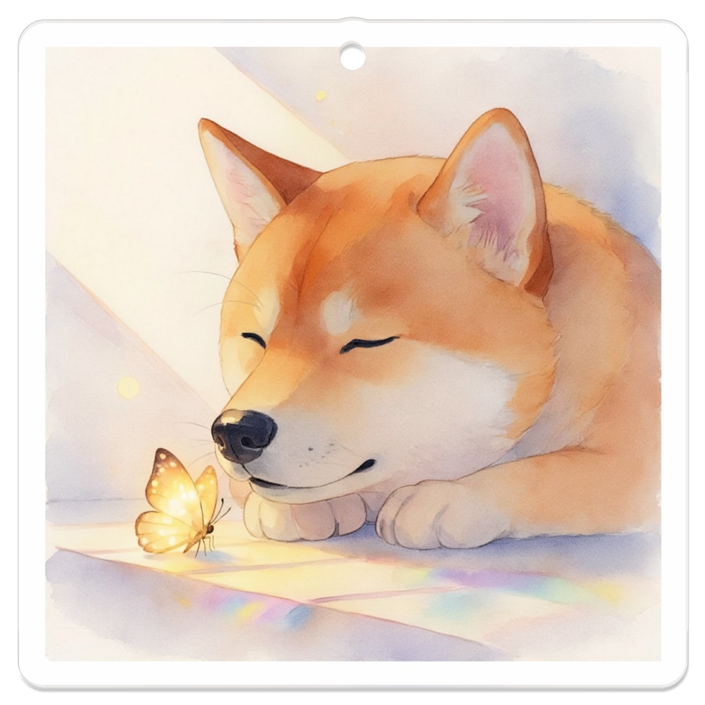 柴犬と蝶々 アクリルキーホルダー