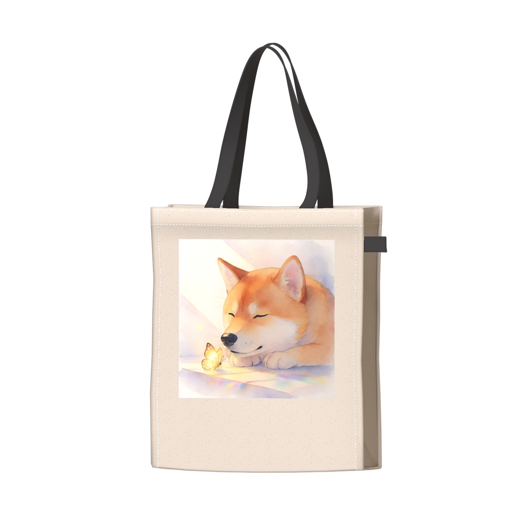 柴犬と蝶々 ツートンカラーバッグ