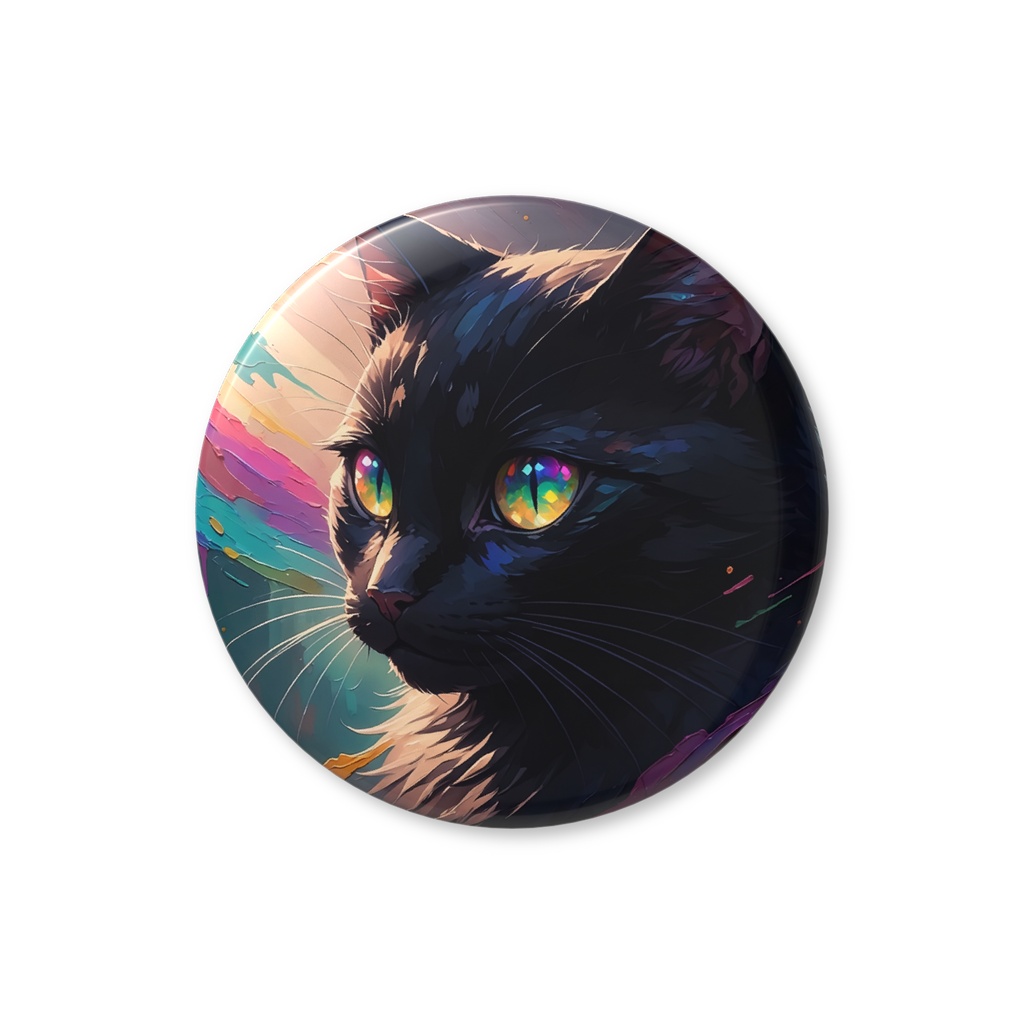 黒猫 缶バッジ